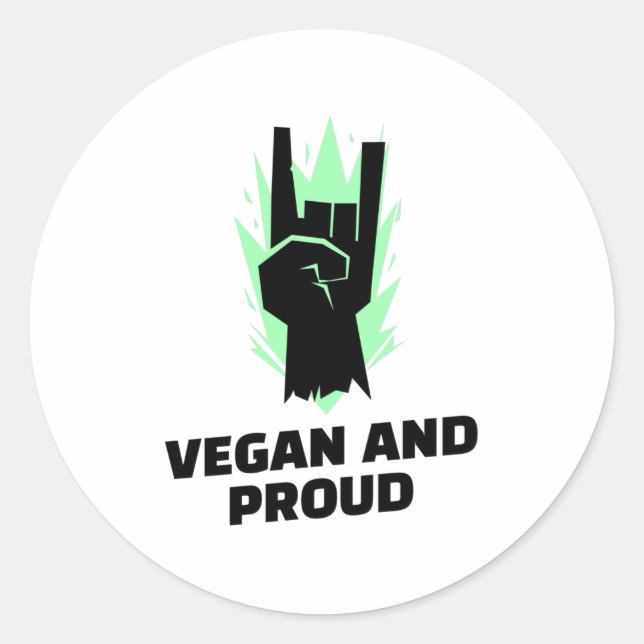 Sticker Rond Vegan Et Fier - Militants Végétaliens (Devant)