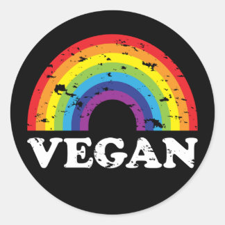 Sticker Rond Vegan Rainbow