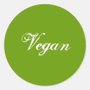Sticker Rond Vegan. Vert. Slogan. Personnalisé