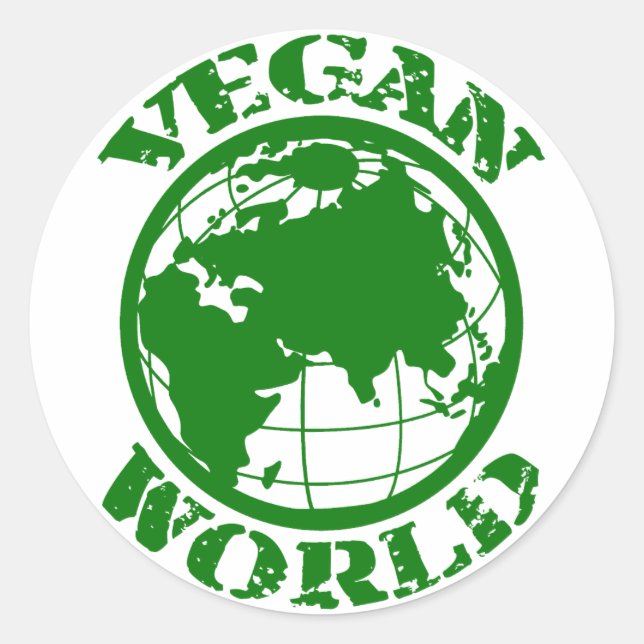 Sticker Rond Vegan World (Devant)