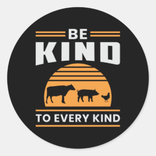Sticker Rond Veganism Vegan Veggie Animaux Droits Drôle Cadeau