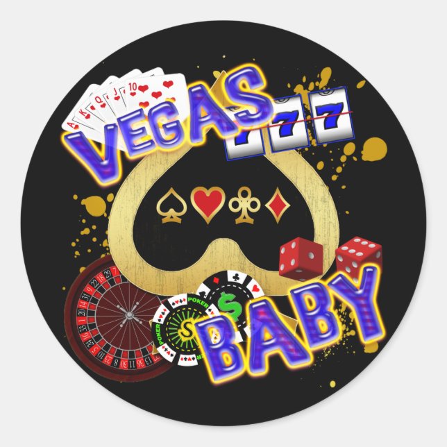 STICKER ROND VEGAS BABY (Devant)