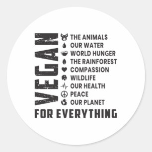 Sticker Rond Vegetarian Vegetarian Vegetables Véganisme Funny C