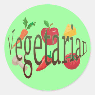 Sticker Rond Végétarien