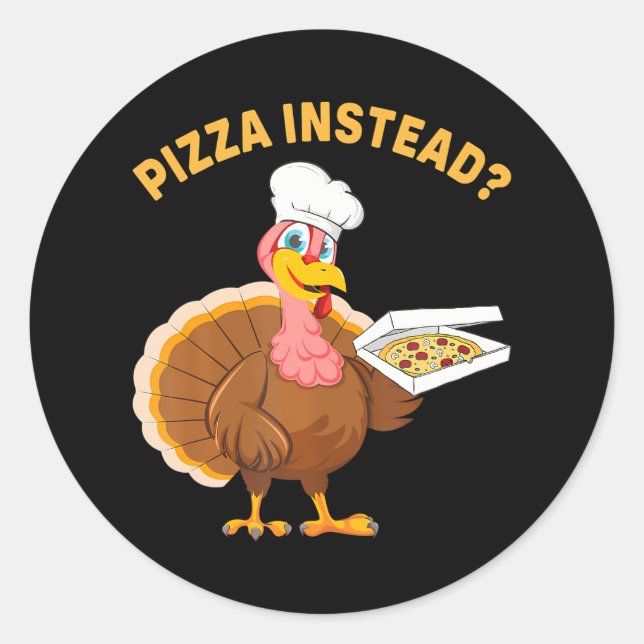 Sticker Rond Végétarien drôle Thanksgiving Vegan Turquie manger (Devant)