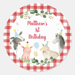 Sticker Rond Végétation animale agricole Anniversaire