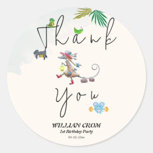 Sticker Rond Végétation tropicale Forêt Merci animal
