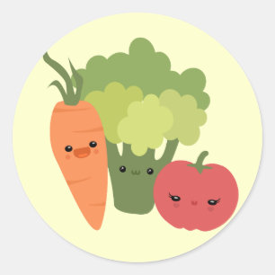 Sticker Rond Veggie Friends