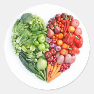 Sticker Rond Veggie Heart