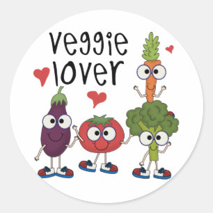 Sticker Rond Veggie Lover