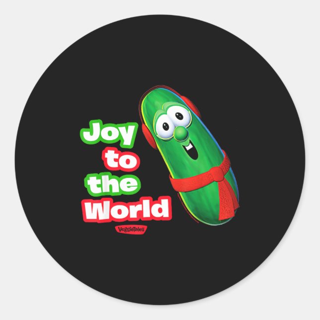 Sticker Rond Veggietales Joy To The World Larry The Cuber  (Devant)