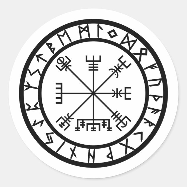 Sticker Rond Vegvisir - Rune Circle (Devant)