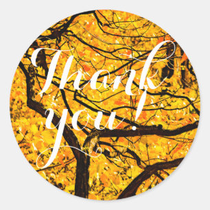 Sticker Rond Veines D'Or De L'Automne