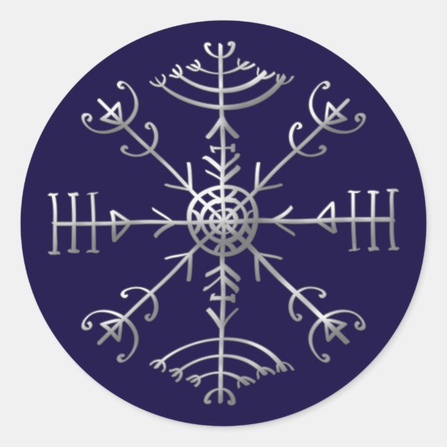 Sticker Rond Veldismagn, Iceland, Protection, Rune, Magic (Devant)
