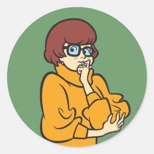 Sticker Rond Velma Thinking