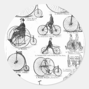 Sticker Rond Vélo à grande roue Penny Farthing