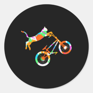 Sticker Rond Vélo Cat Kitten équitation Bmx Vélo Stunt Vélo Rid