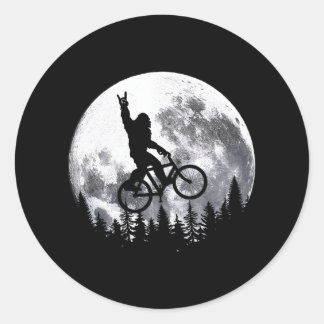 Sticker Rond Vélo de montagne Bigfoot Ridding sur la lune