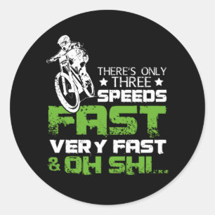 Sticker Rond Vélo de montagne très rapide