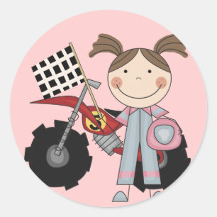 Sticker Rond Vélo de saleté - T-shirts et cadeaux de fille