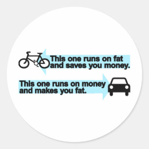 Sticker Rond Vélo drôle contre la voiture