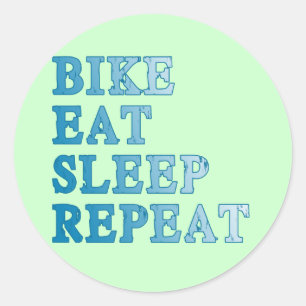 Sticker Rond Vélo, Manger, Sommeil, Produits Répéter