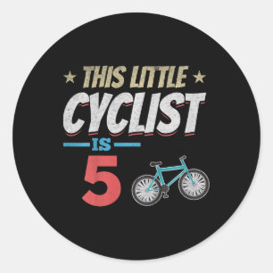 Sticker Rond Vélo pour enfants Ce petit cycliste fête son 5e an