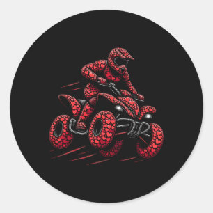 Sticker Rond Vélo Quad 4 roues Atv Bike Heart Pilote de quad ga