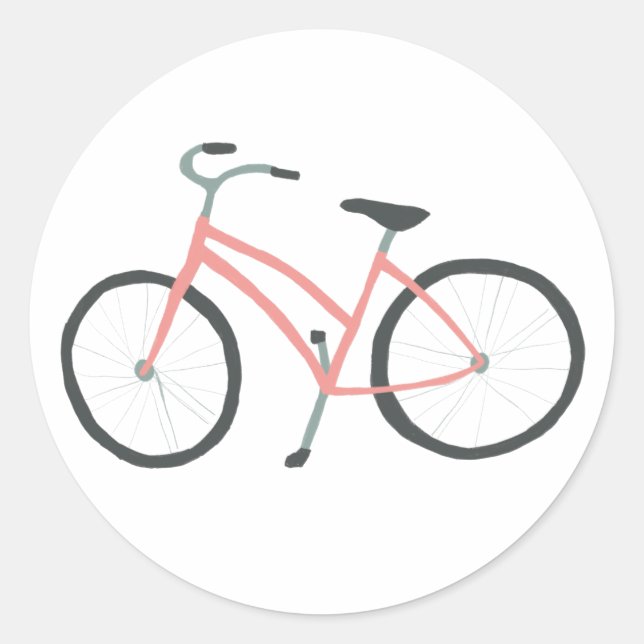 Sticker Rond Vélo rose hollandais (Devant)