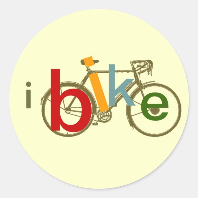 Sticker Rond Vélo. Vélo / Ibike (Devant)