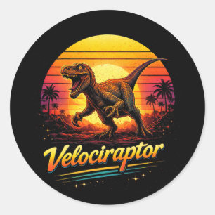 Sticker Rond Vélociraptor