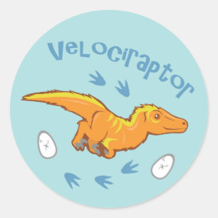 Sticker Rond Velociraptor mou