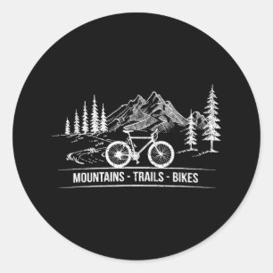 Sticker Rond Vélos Mountain Trail - Vélo cycliste Rider