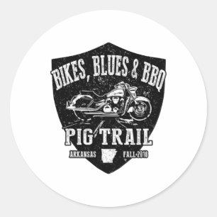 Sticker Rond Vélos officiels Pig Trail Blues Bbq Motorcycle