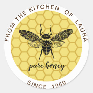 Sticker Rond Vendeur d'abeilles de miel Apiarist Classic Vintag