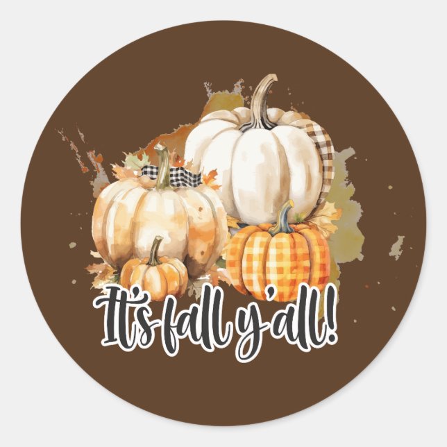 Sticker Rond Vendeurs de citrouille du festival d'automne migno (Devant)