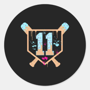 Sticker Rond Vendre 11 Ans Crème de glace Drip 11e anniversaire