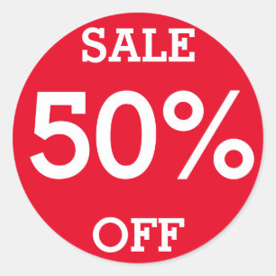 Sticker Rond VENDRE 50% DE RABAIS Forme ovale changeable