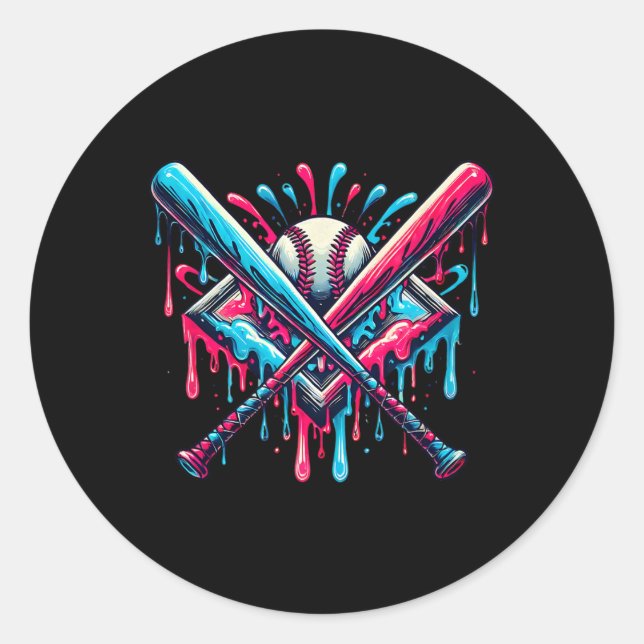 Sticker Rond Vendre Accueil Assiette Crème Ice gouttes gouttes  (Devant)