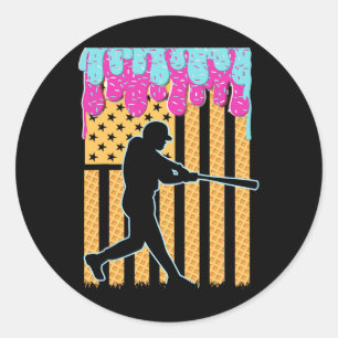Sticker Rond Vendre Déchets T Garçons Crème glacée Drapeau Amér