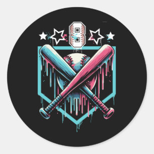 Sticker Rond Vendre Drift 8e anniversaire garçons Numéro 8 Jeun