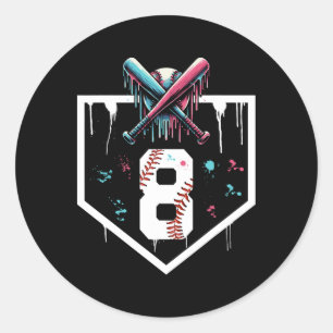 Sticker Rond Vendre Drith 8th Birthday Home Plate Boys Youth 8 
