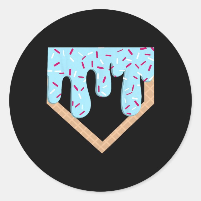 Sticker Rond Vendre Ice Cream Driver Vendre Home Plate Drip Ret (Devant)