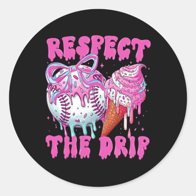 Sticker Rond Vendre La Crème De Glace Déchirer Respect Le Garço (Devant)