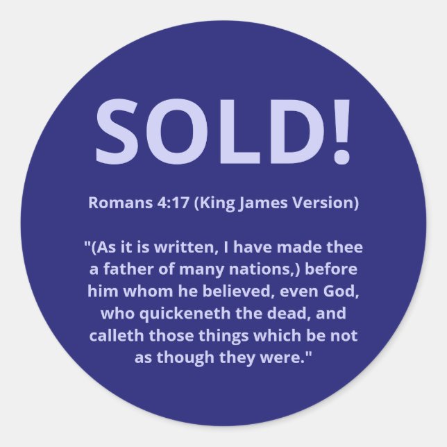 Sticker Rond Vendu ! Citation d'écriture avec texte de la lavan (Devant)