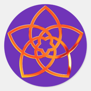 Sticker Rond Vénéus Flower REDviolet