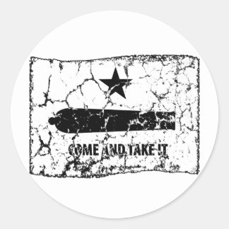 Sticker Rond Venez le prendre, Gonzales Drapeau, 1835
