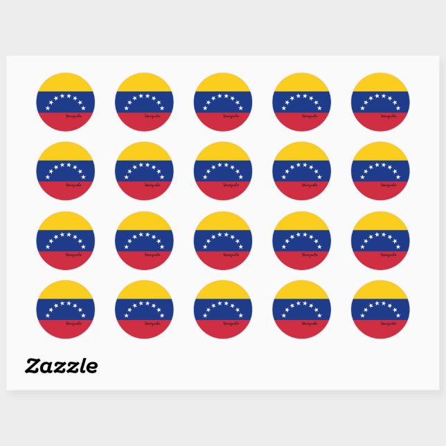 Sticker Rond Vénézuéla & drapeau vénézuélien patriotes / sports (Feuille)