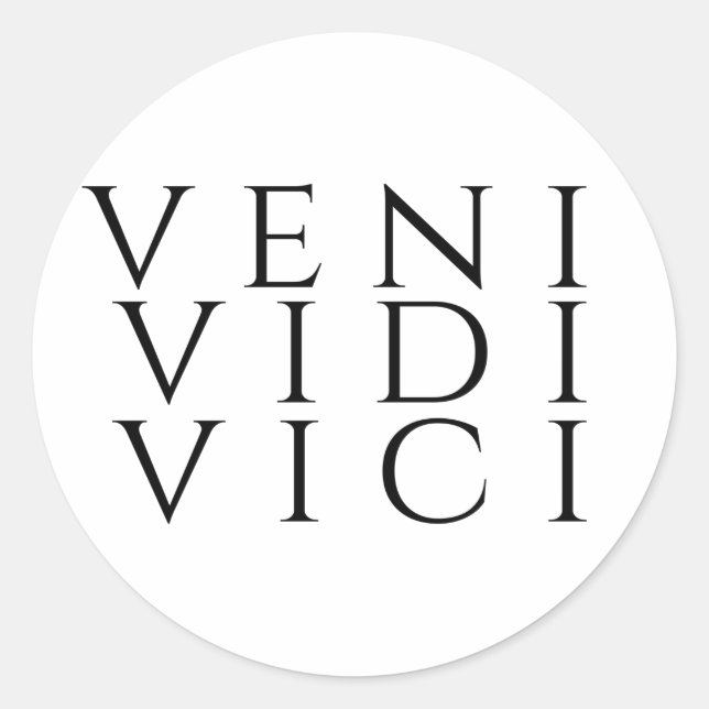 Sticker Rond Veni Vidi Vici (Devant)