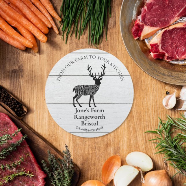 Sticker Rond VENISON élevage de chevreuil commercialisation pro (Créateur téléchargé)